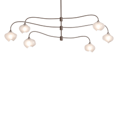 Ume 6-Light Large Pendant By Hubbardton Forge - 3-Tier Design, Adjustable Height, Frosted Glass Shades