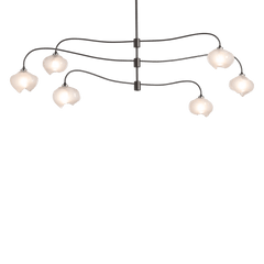 Ume 6-Light Large Pendant By Hubbardton Forge - 3-Tier Design, Adjustable Height, Frosted Glass Shades