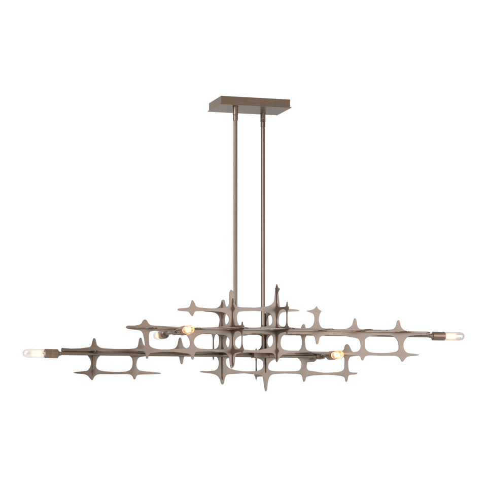 Hubbardton Forge Grid Pendant Light Fixture - Dimmable, Customizable Height, Industrial-Chic Design