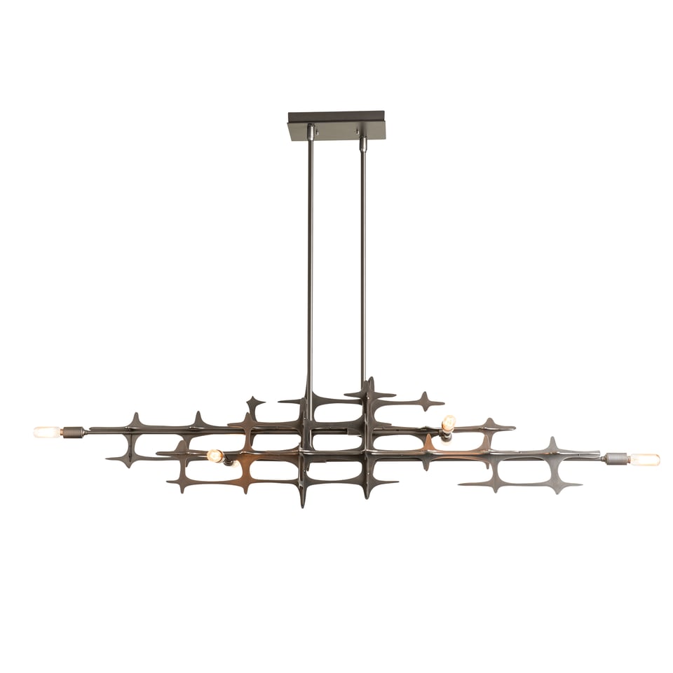 Hubbardton Forge Grid Pendant Light Fixture - Dimmable, Customizable Height, Industrial-Chic Design