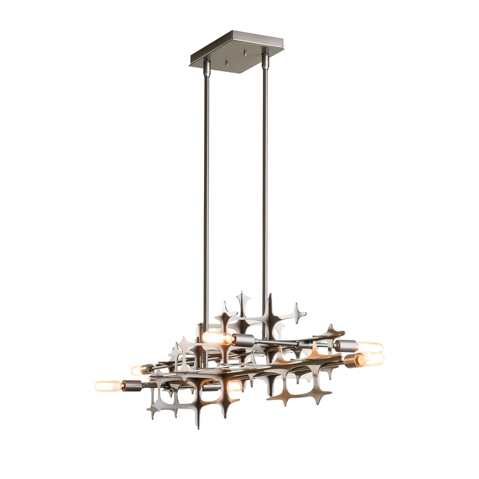 Hubbardton Forge Grid Pendant Light Fixture - Dimmable, Customizable Height, Industrial-Chic Design