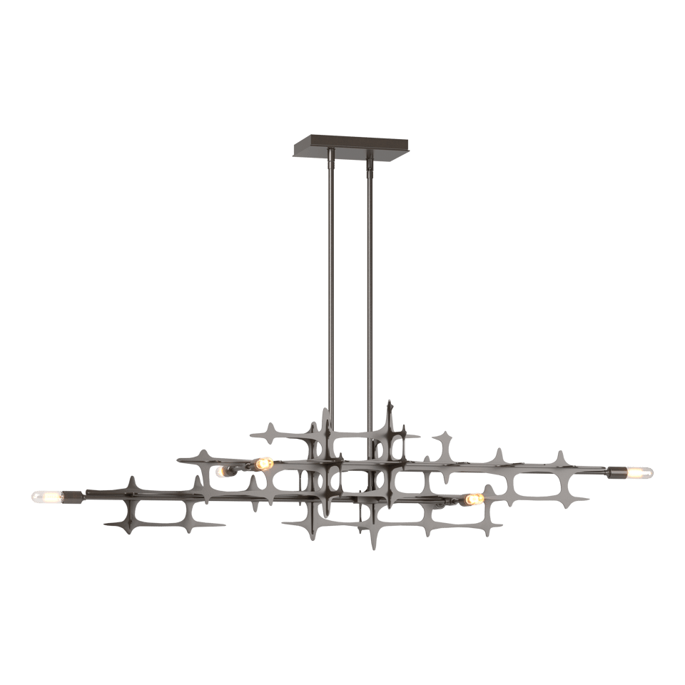 Hubbardton Forge Grid Pendant Light Fixture - Dimmable, Customizable Height, Industrial-Chic Design