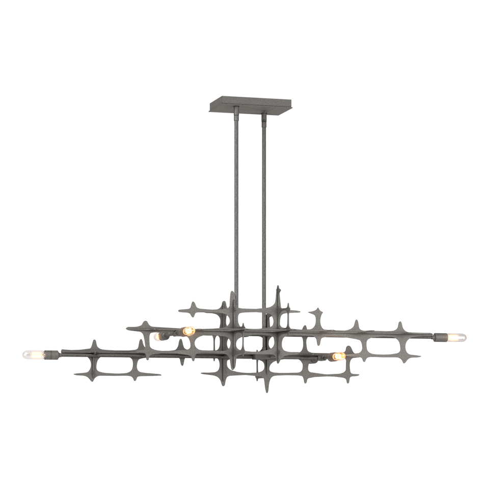 Hubbardton Forge Grid Pendant Light Fixture - Dimmable, Customizable Height, Industrial-Chic Design