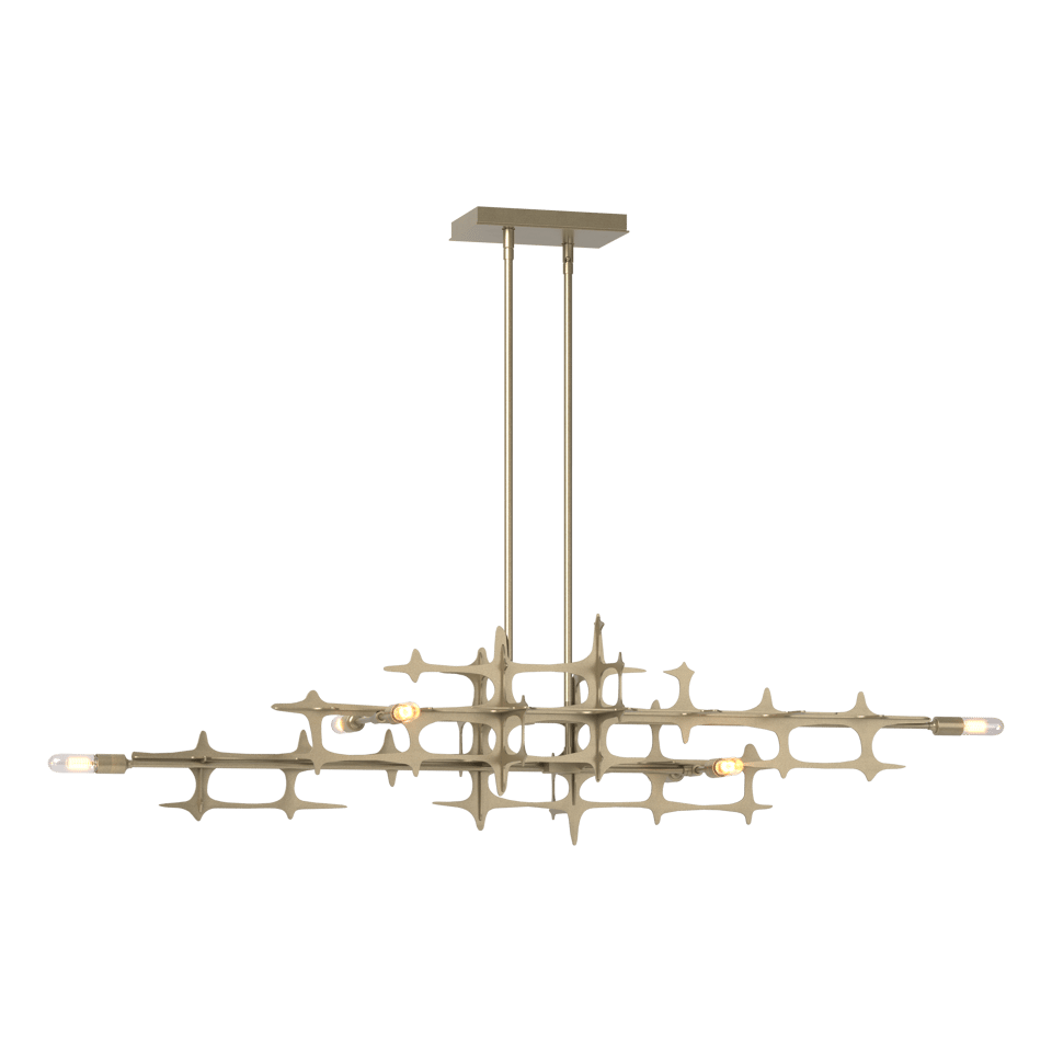 Hubbardton Forge Grid Pendant Light Fixture - Dimmable, Customizable Height, Industrial-Chic Design