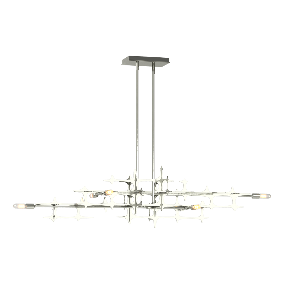 Hubbardton Forge Grid Pendant Light Fixture - Dimmable, Customizable Height, Industrial-Chic Design