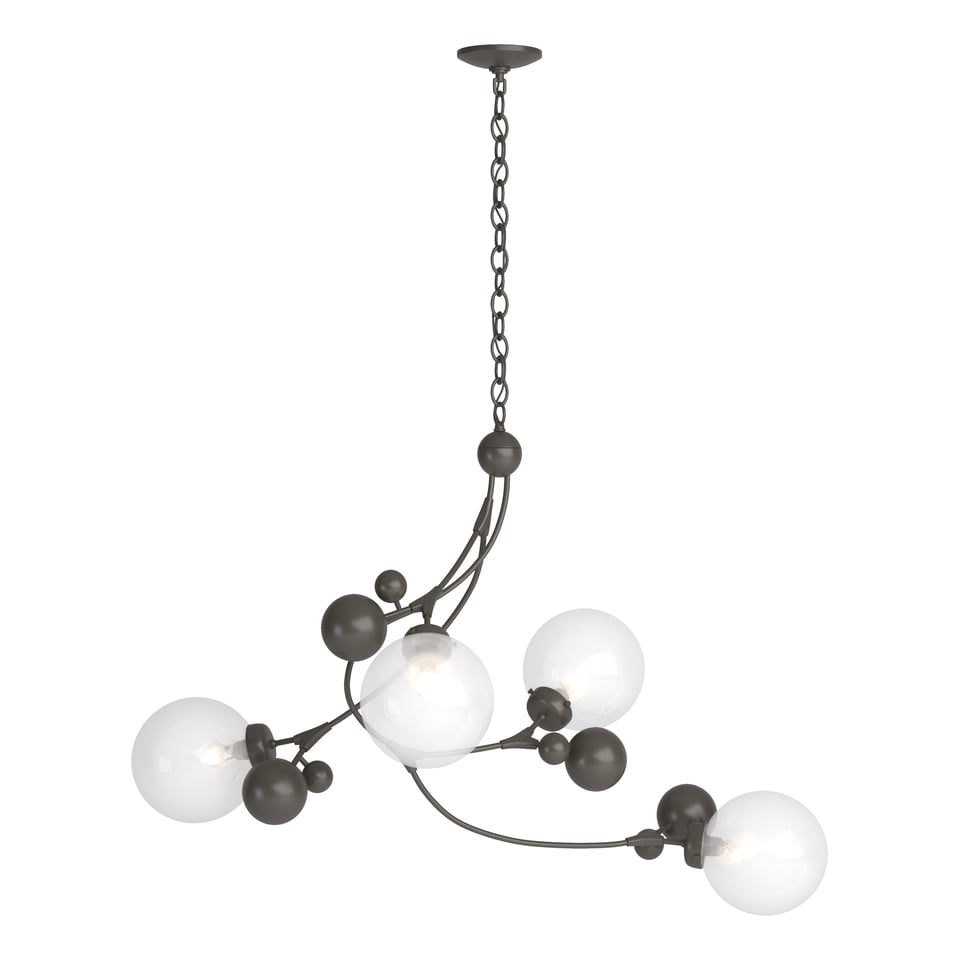 Hubbardton Forge Sprig Pendant Light Fixture, 30.5”H x 42”W, Dimmable, Handcrafted Steel, Glass Berries