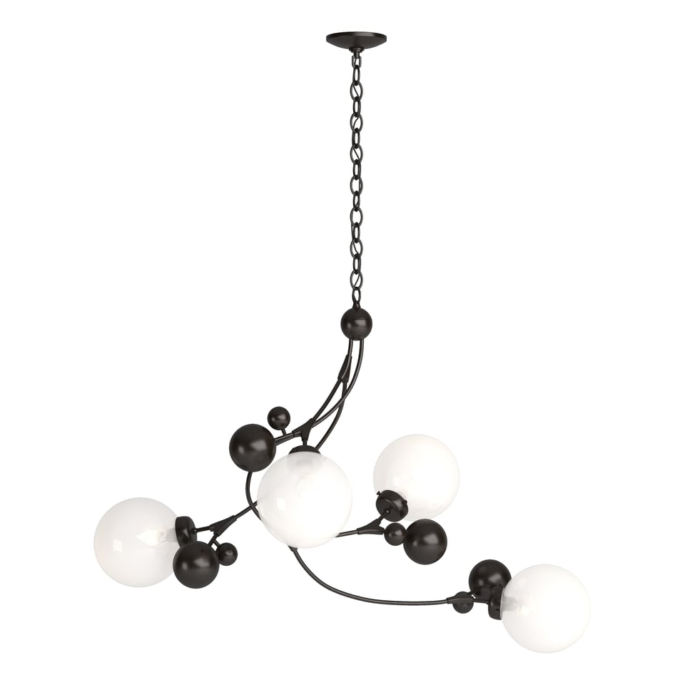 Hubbardton Forge Sprig Pendant Light Fixture, 30.5”H x 42”W, Dimmable, Handcrafted Steel, Glass Berries