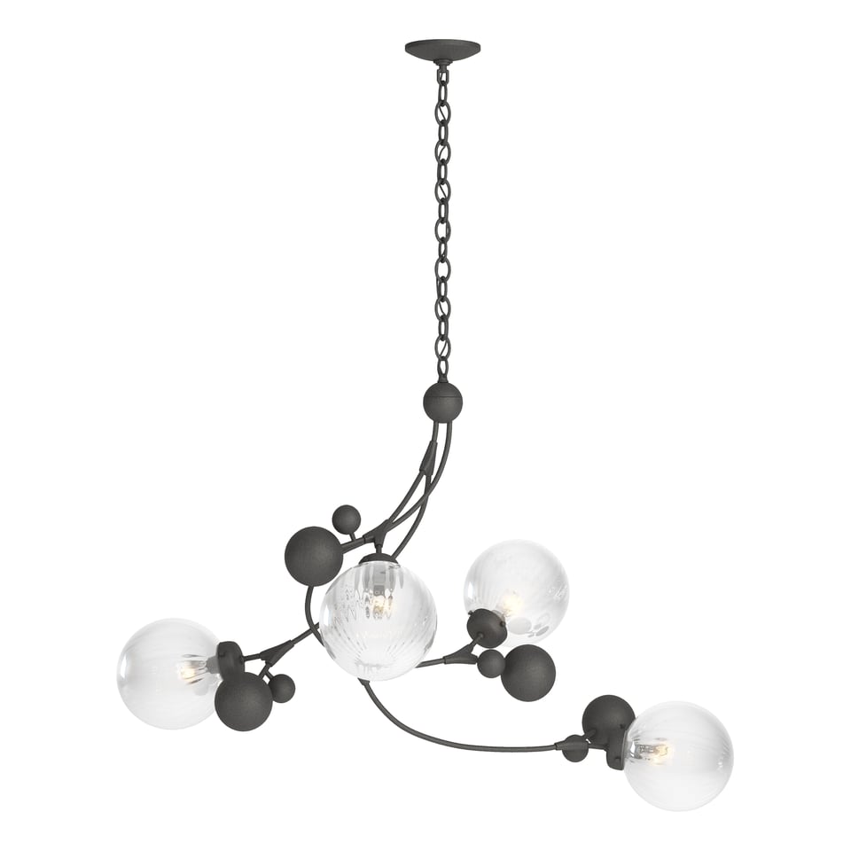 Hubbardton Forge Sprig Pendant Light Fixture, 30.5”H x 42”W, Dimmable, Handcrafted Steel, Glass Berries