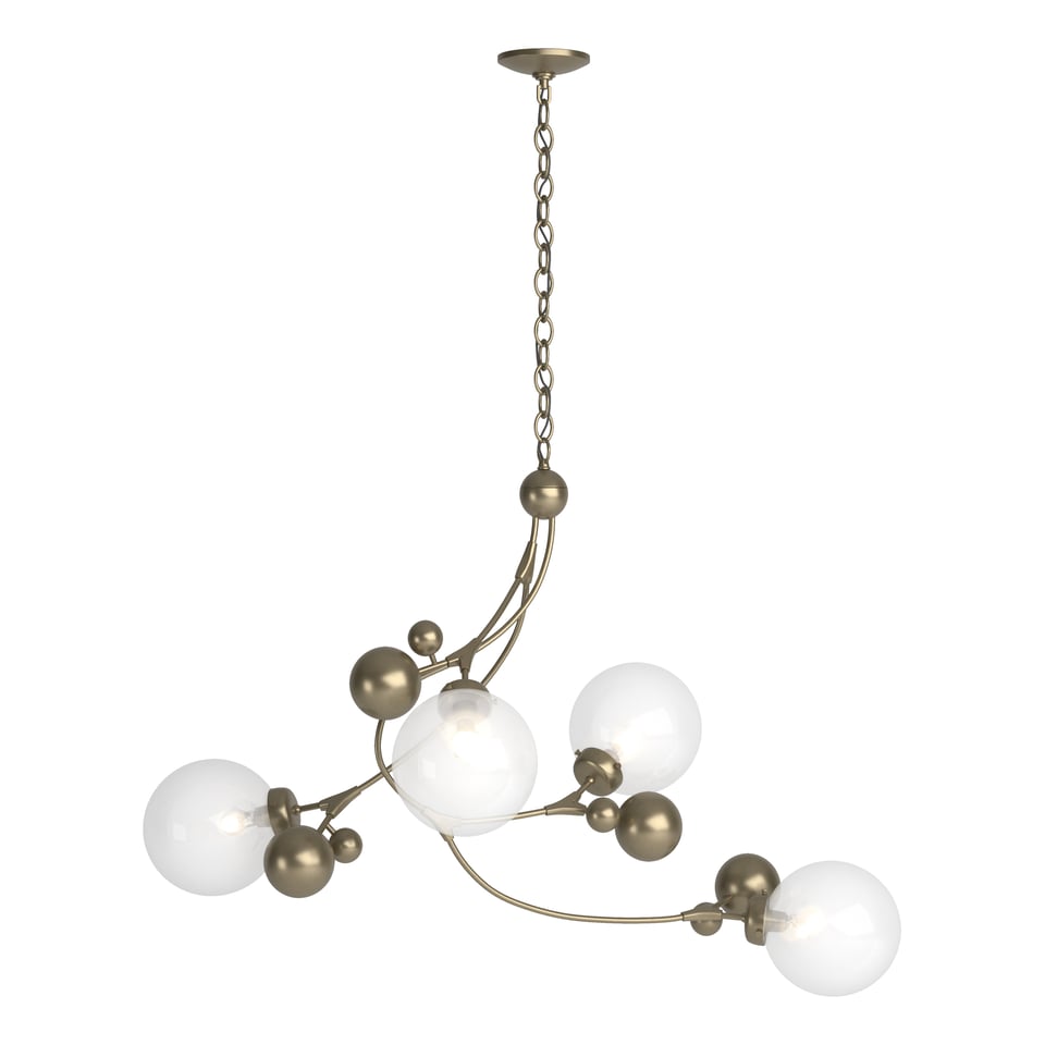 Hubbardton Forge Sprig Pendant Light Fixture, 30.5”H x 42”W, Dimmable, Handcrafted Steel, Glass Berries