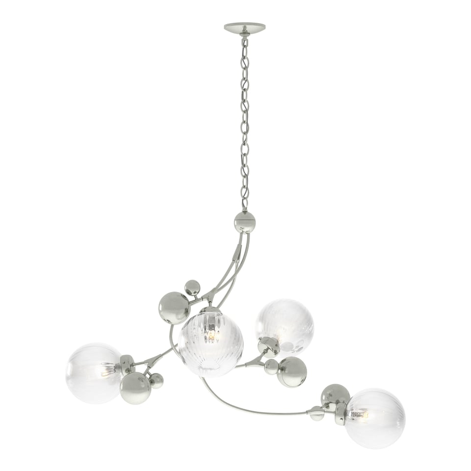 Hubbardton Forge Sprig Pendant Light Fixture, 30.5”H x 42”W, Dimmable, Handcrafted Steel, Glass Berries