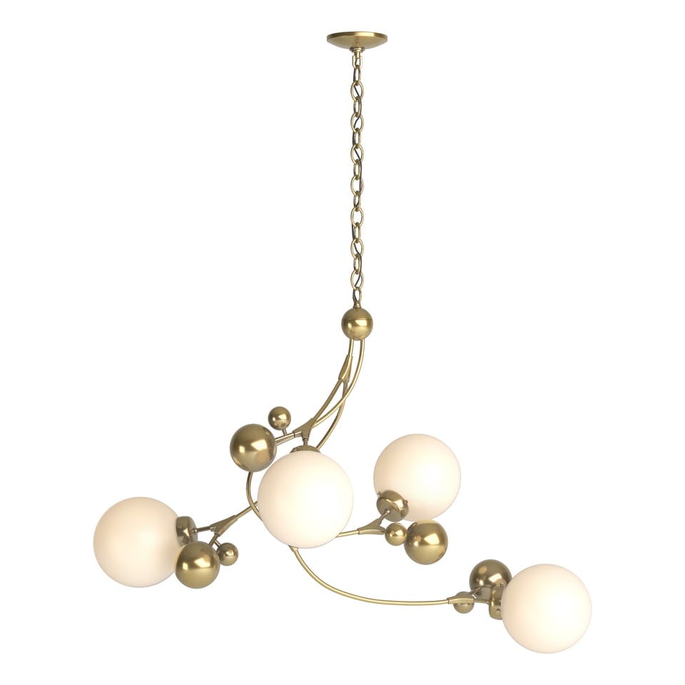 Hubbardton Forge Sprig Pendant Light Fixture, 30.5”H x 42”W, Dimmable, Handcrafted Steel, Glass Berries