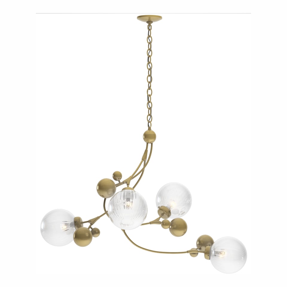 Hubbardton Forge Sprig Pendant Light Fixture, 30.5”H x 42”W, Dimmable, Handcrafted Steel, Glass Berries