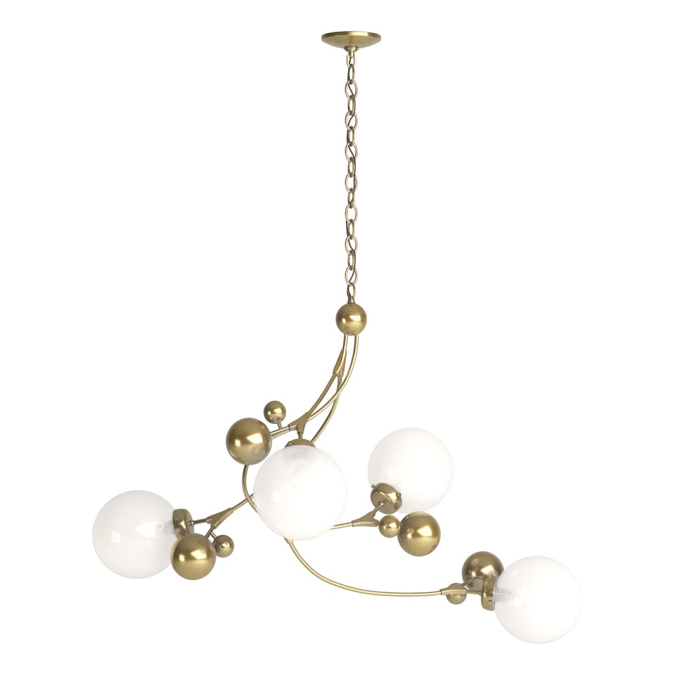 Hubbardton Forge Sprig Pendant Light Fixture, 30.5”H x 42”W, Dimmable, Handcrafted Steel, Glass Berries