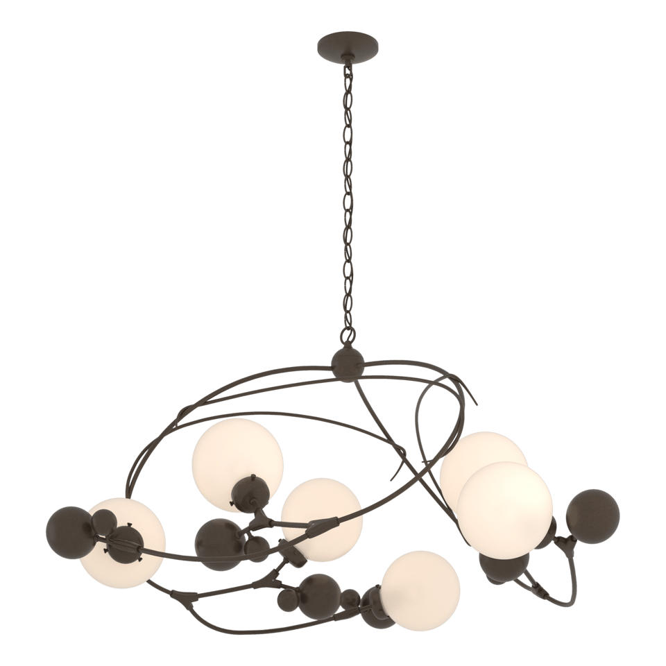 Sprig Circular Pendant Light by Hubbardton Forge, 22" High, 49.1" Wide, Dimmable, Multiple Finishes