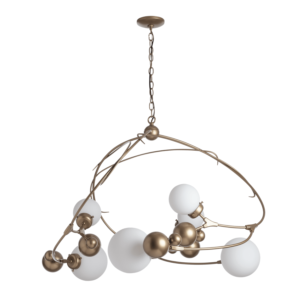 Sprig Circular Pendant Light by Hubbardton Forge, 22" High, 49.1" Wide, Dimmable, Multiple Finishes