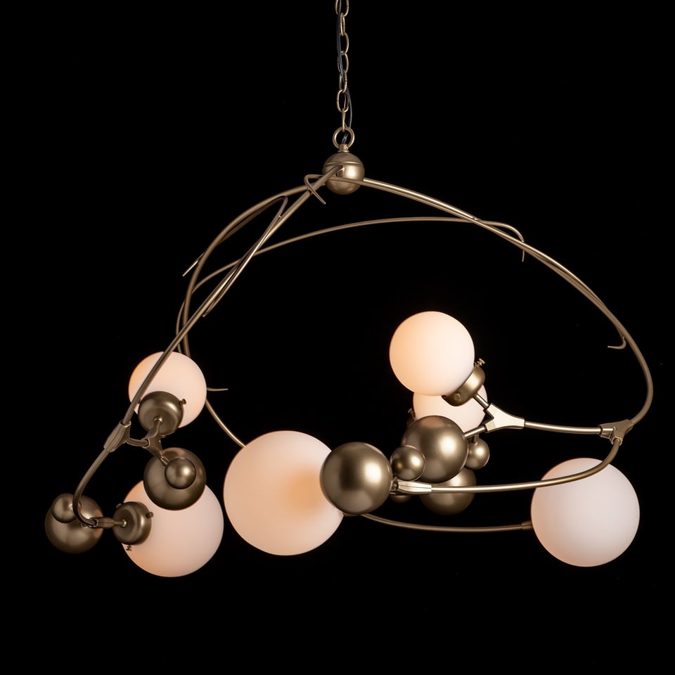 Sprig Circular Pendant Light by Hubbardton Forge, 22" High, 49.1" Wide, Dimmable, Multiple Finishes