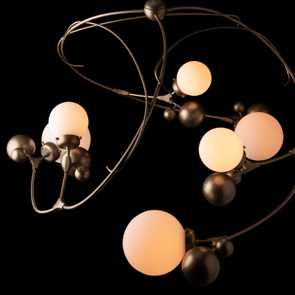 Sprig Circular Pendant Light by Hubbardton Forge, 22" High, 49.1" Wide, Dimmable, Multiple Finishes