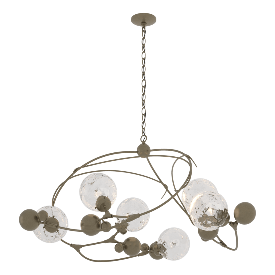 Sprig Circular Pendant Light by Hubbardton Forge, 22" High, 49.1" Wide, Dimmable, Multiple Finishes