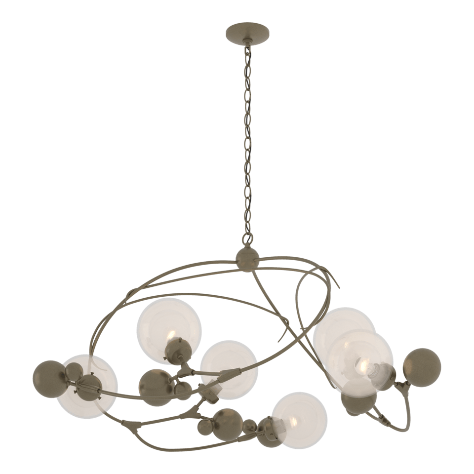 Sprig Circular Pendant Light by Hubbardton Forge, 22" High, 49.1" Wide, Dimmable, Multiple Finishes