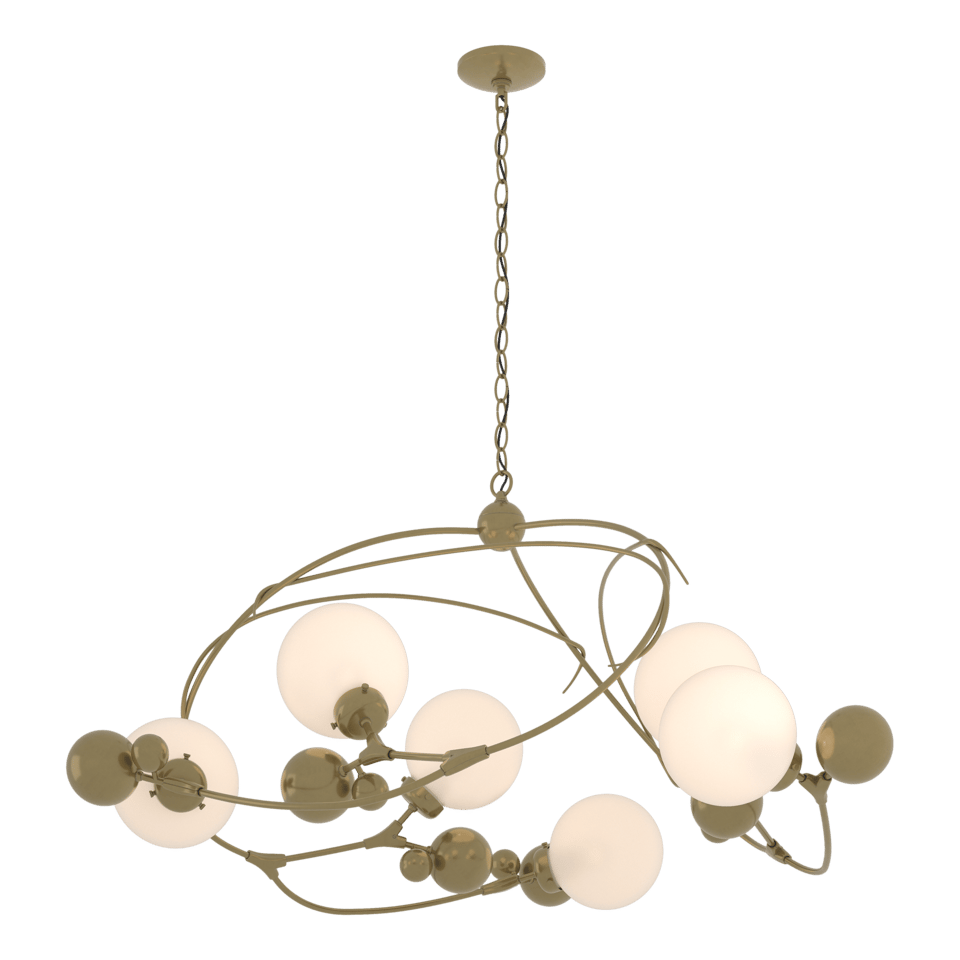 Sprig Circular Pendant Light by Hubbardton Forge, 22" High, 49.1" Wide, Dimmable, Multiple Finishes