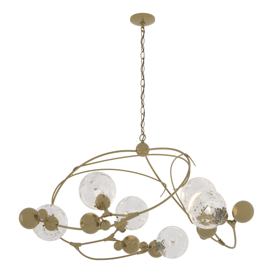 Sprig Circular Pendant Light by Hubbardton Forge, 22" High, 49.1" Wide, Dimmable, Multiple Finishes