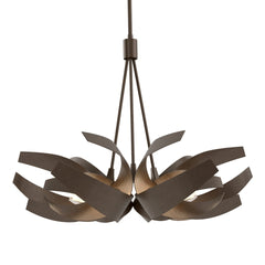 Corona Pendant Light by Hubbardton Forge, Handcrafted Steel, Dimmable, Frosted Glass Shade, 21" H x 26.9" D