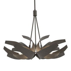 Corona Pendant Light by Hubbardton Forge, Handcrafted Steel, Dimmable, Frosted Glass Shade, 21" H x 26.9" D