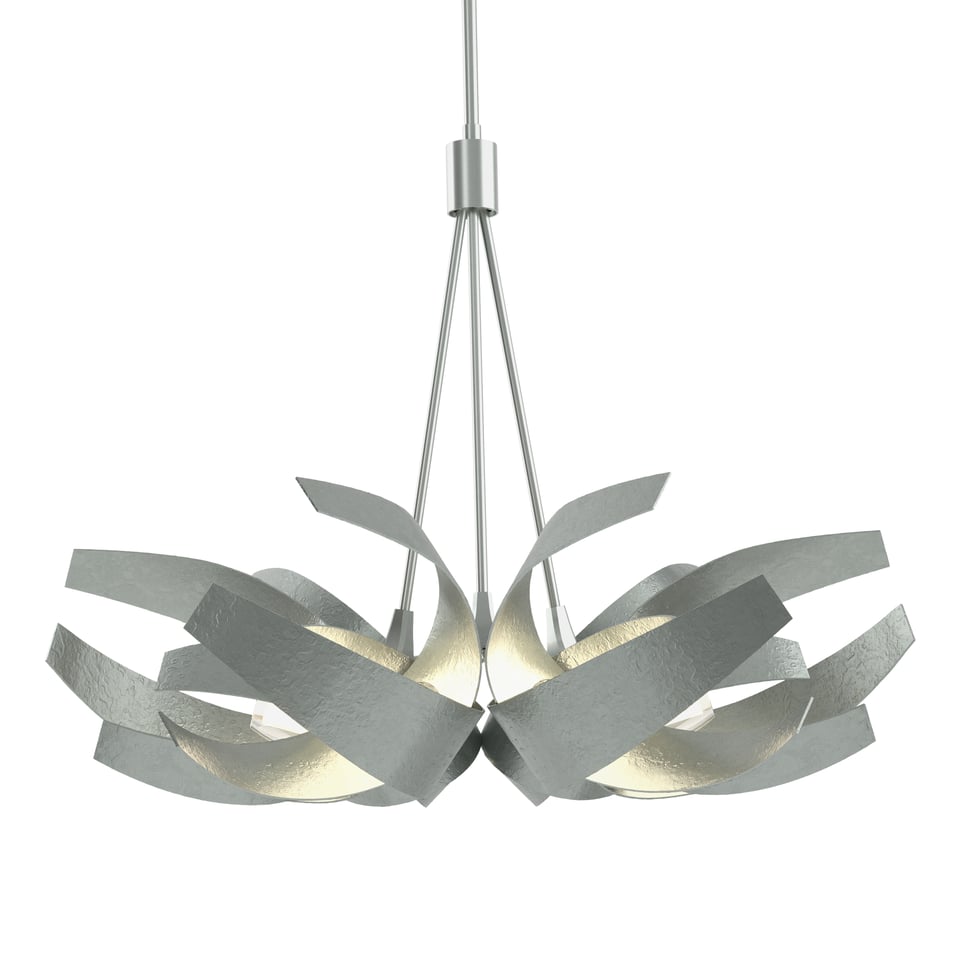 Corona Pendant Light by Hubbardton Forge, Handcrafted Steel, Dimmable, Frosted Glass Shade, 21" H x 26.9" D