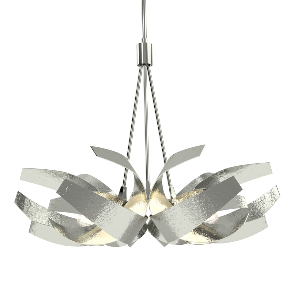 Corona Pendant Light by Hubbardton Forge, Handcrafted Steel, Dimmable, Frosted Glass Shade, 21" H x 26.9" D