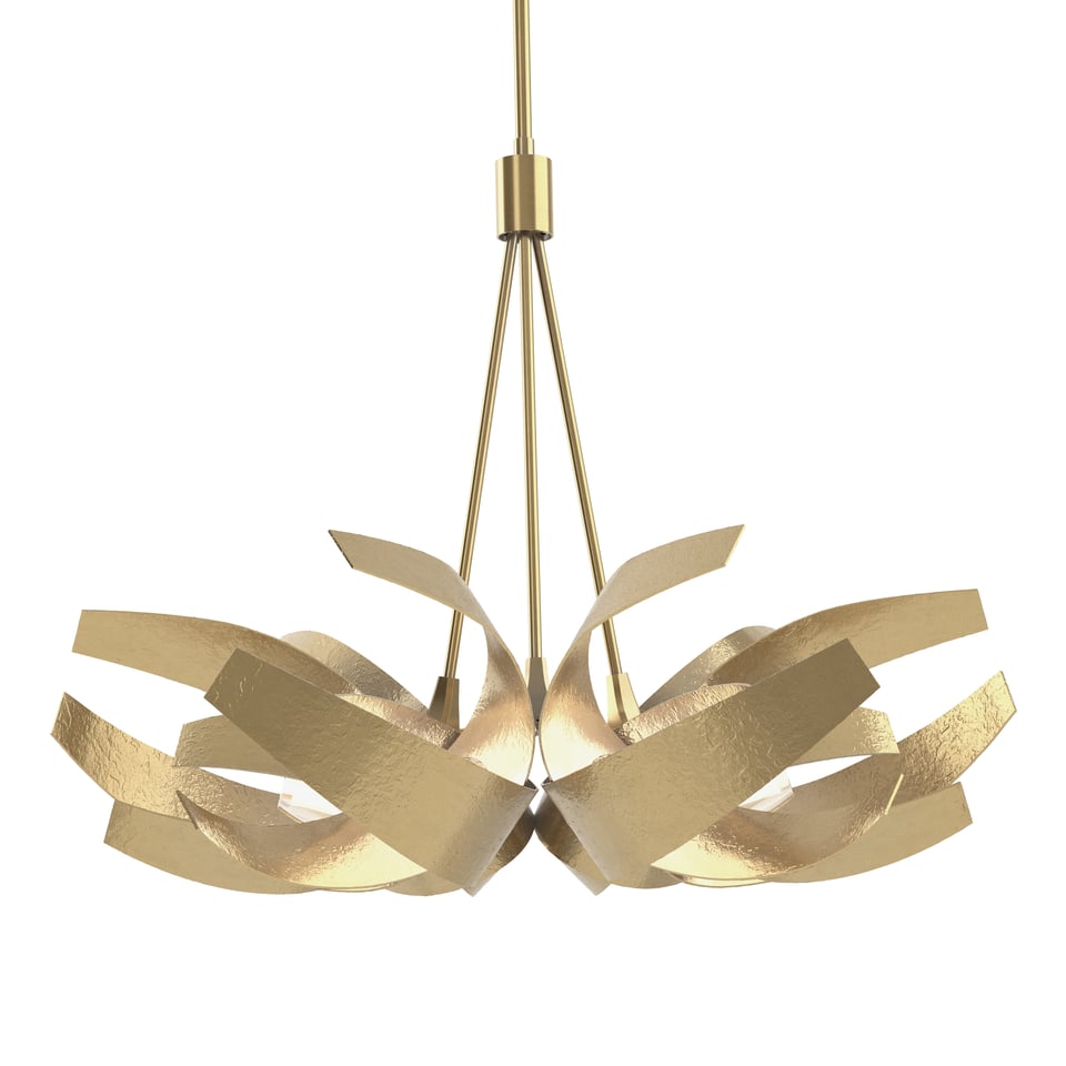 Corona Pendant Light by Hubbardton Forge, Handcrafted Steel, Dimmable, Frosted Glass Shade, 21" H x 26.9" D