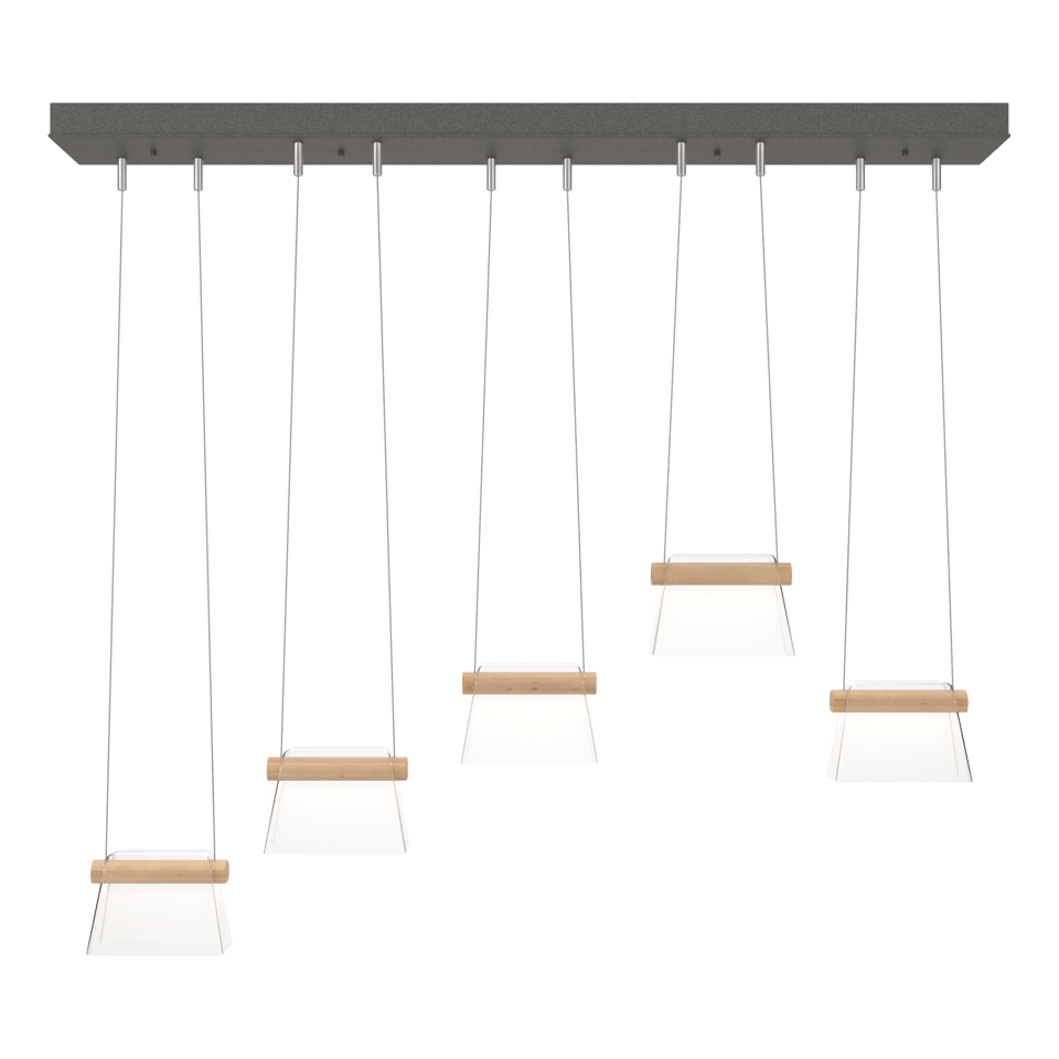 Hubbardton Forge More Cowbell LED Pendant Light, Dimmable 1100 Lumen, Vermont Maple, Modern Design