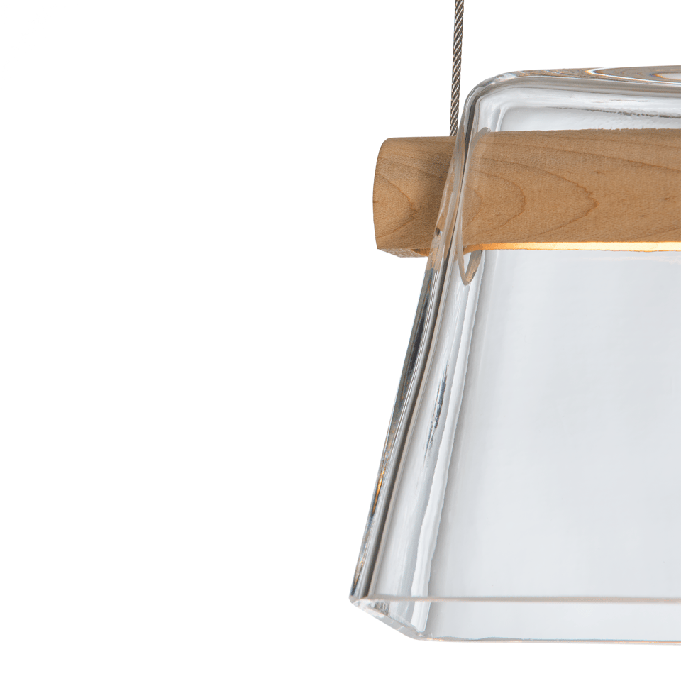 Hubbardton Forge More Cowbell LED Pendant Light, Dimmable 1100 Lumen, Vermont Maple, Modern Design