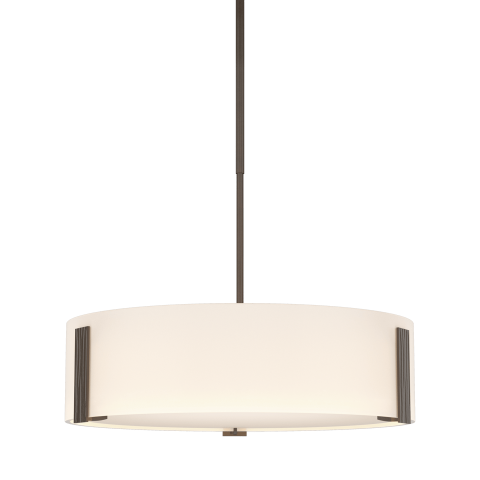 Hubbardton Forge Impressions Pendant Light 136753 - Handcrafted Modern Design in Forged Steel and Opal Glass