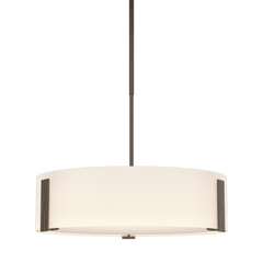 Hubbardton Forge Impressions Pendant Light 136753 - Handcrafted Modern Design in Forged Steel and Opal Glass