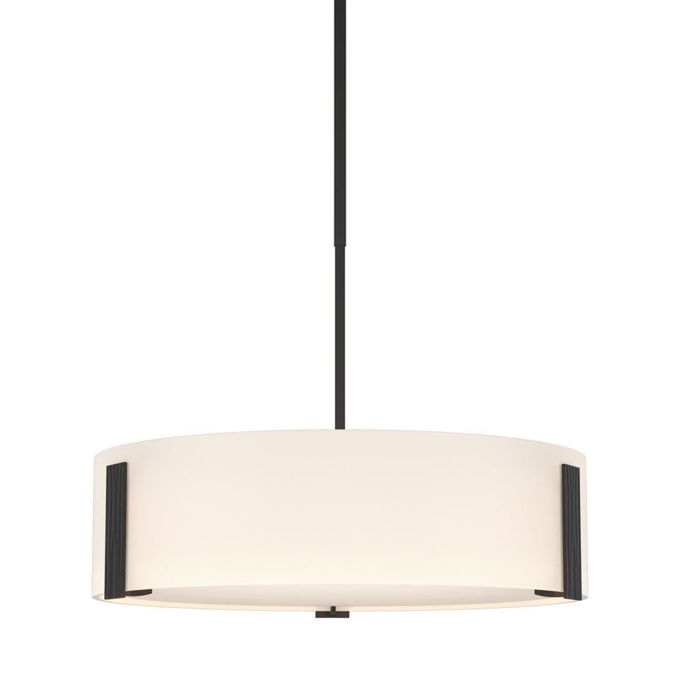 Hubbardton Forge Impressions Pendant Light 136753 - Handcrafted Modern Design in Forged Steel and Opal Glass