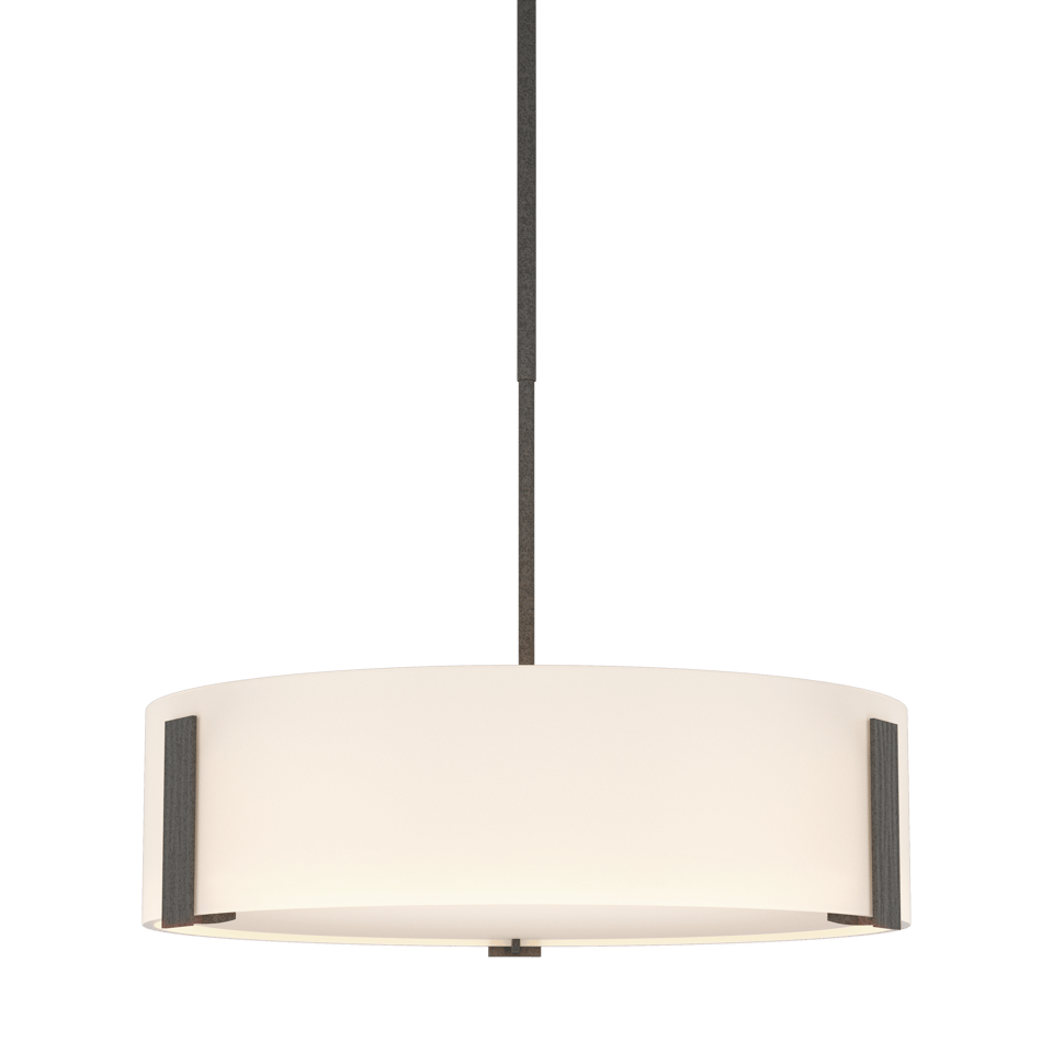 Hubbardton Forge Impressions Pendant Light 136753 - Handcrafted Modern Design in Forged Steel and Opal Glass