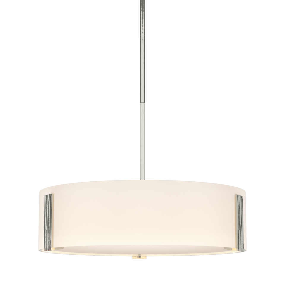 Hubbardton Forge Impressions Pendant Light 136753 - Handcrafted Modern Design in Forged Steel and Opal Glass