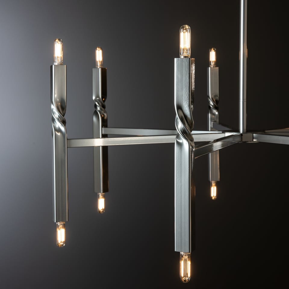 Helix 14-Light Dimmable Pendant by Hubbardton Forge - Modern Artisanal Fixture with Multiple Finishes