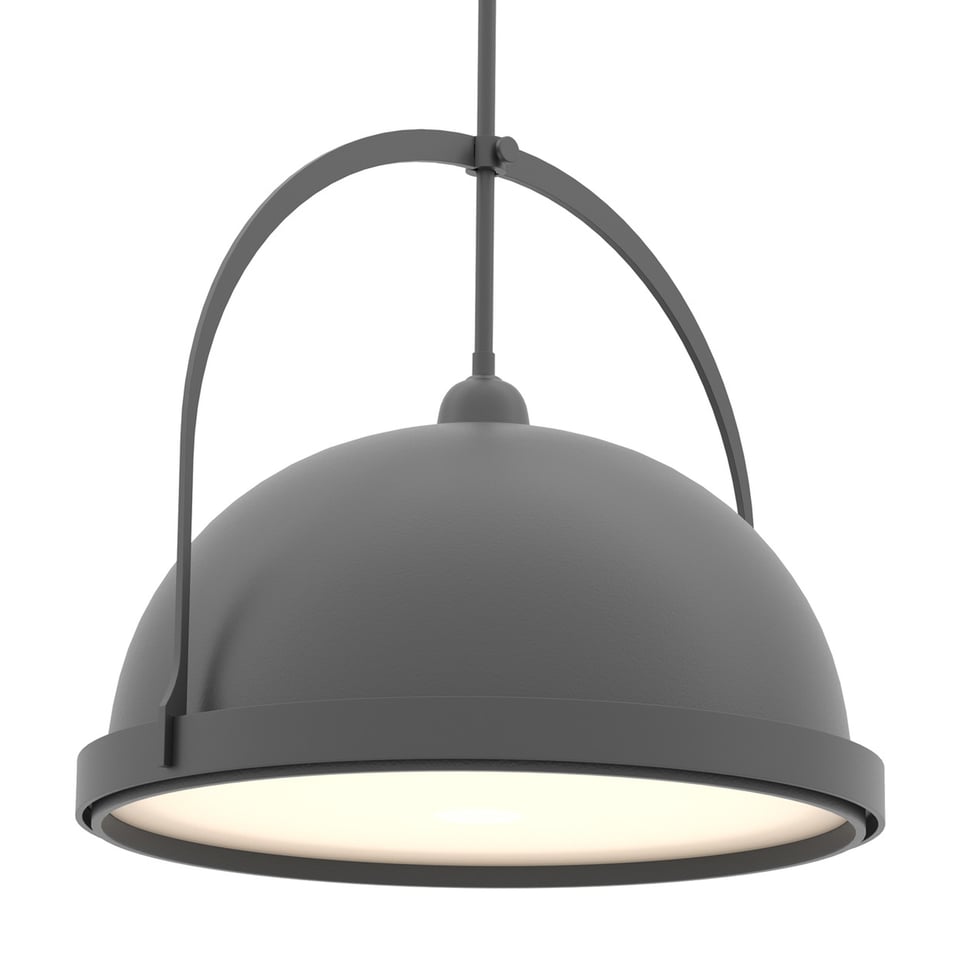 Hubbardton Forge Atlas Large 21" Pendant Light - Dimmable, Two-Tone Steel, Customizable Finishes