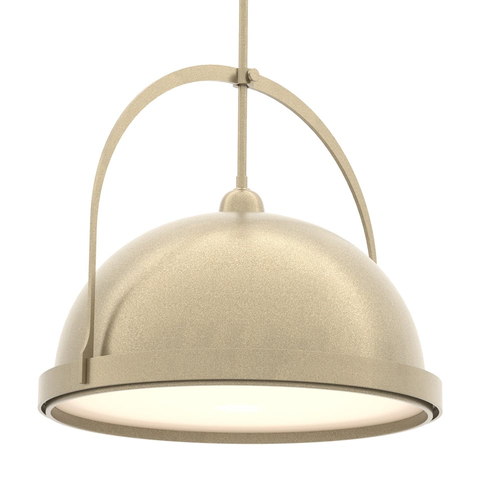 Hubbardton Forge Atlas Large 21" Pendant Light - Dimmable, Two-Tone Steel, Customizable Finishes