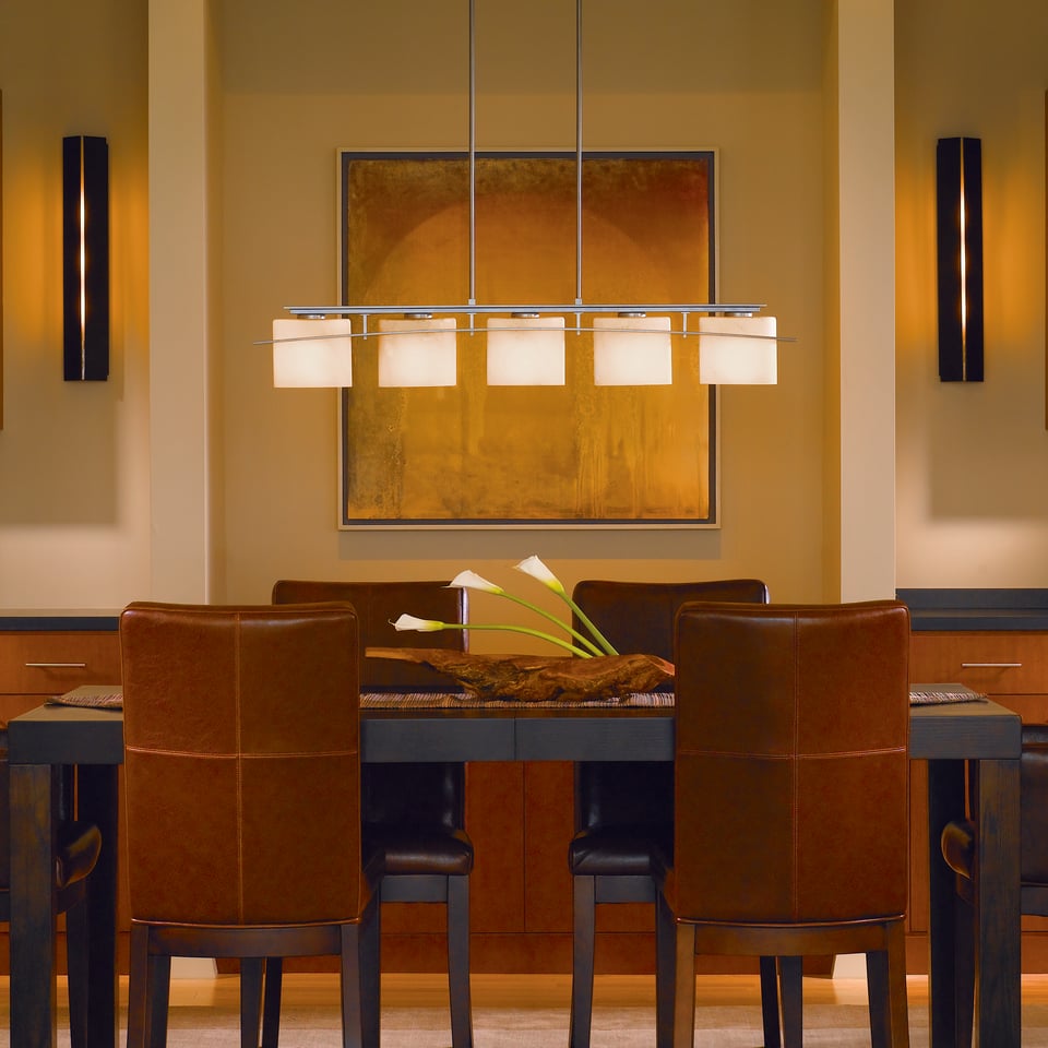 Hubbardton Forge Arc Ellipse 5-Light Pendant, Dimmable, Handcrafted Modern Steel Fixture