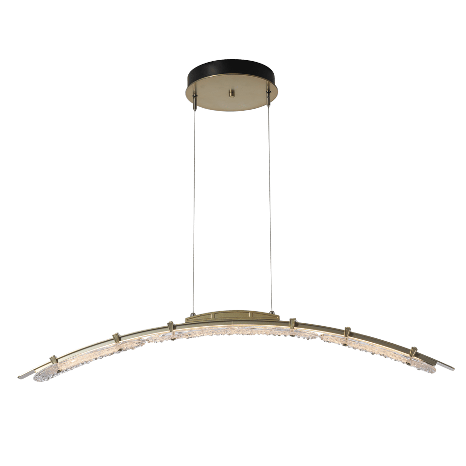 Hubbardton Forge Glissade 43.5” LED Pendant Light, Handcrafted Glass, Dimmable, Energy Efficient