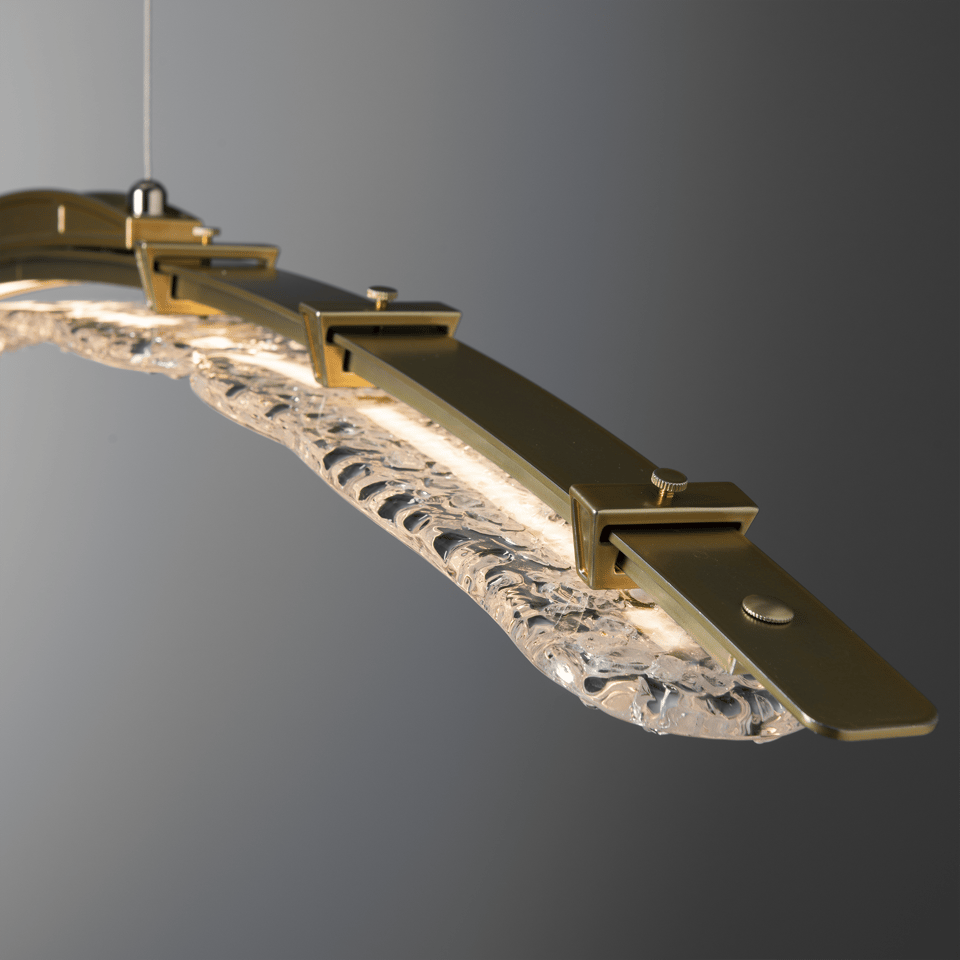 Hubbardton Forge Glissade 43.5” LED Pendant Light, Handcrafted Glass, Dimmable, Energy Efficient