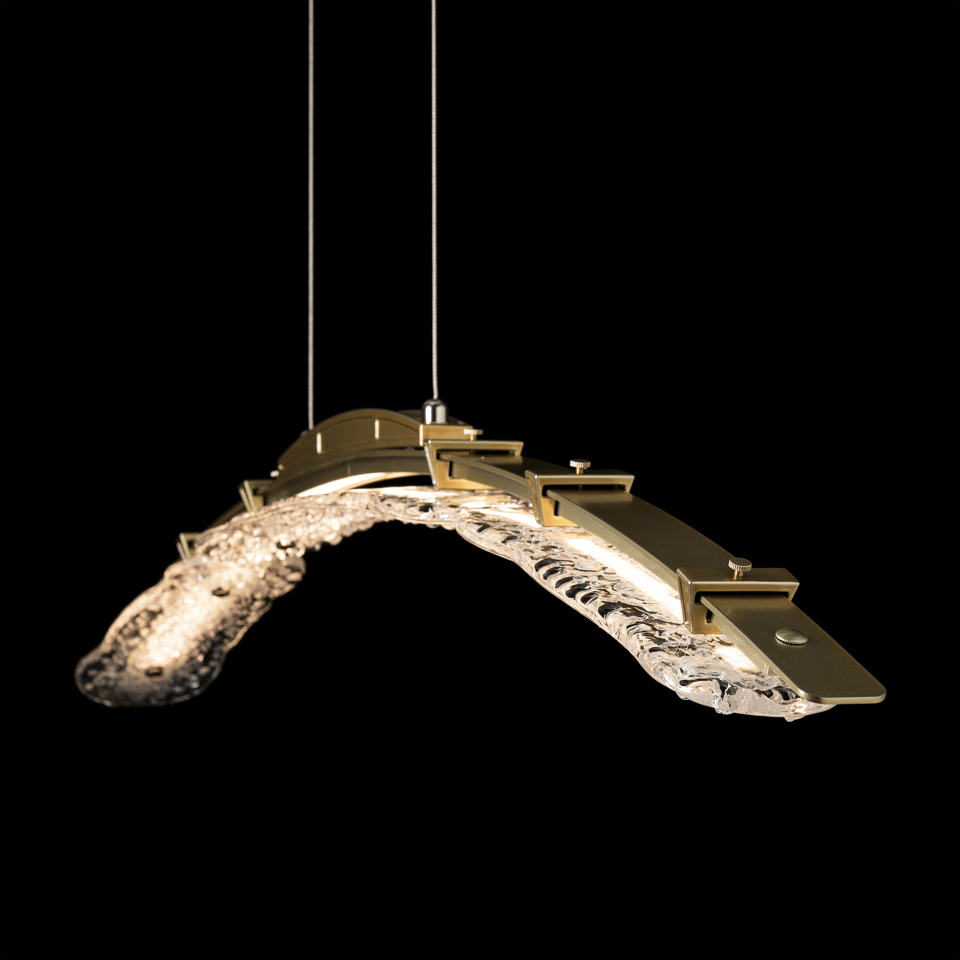 Hubbardton Forge Glissade 43.5” LED Pendant Light, Handcrafted Glass, Dimmable, Energy Efficient