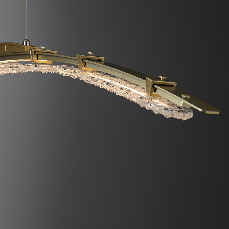 Hubbardton Forge Glissade 43.5” LED Pendant Light, Handcrafted Glass, Dimmable, Energy Efficient