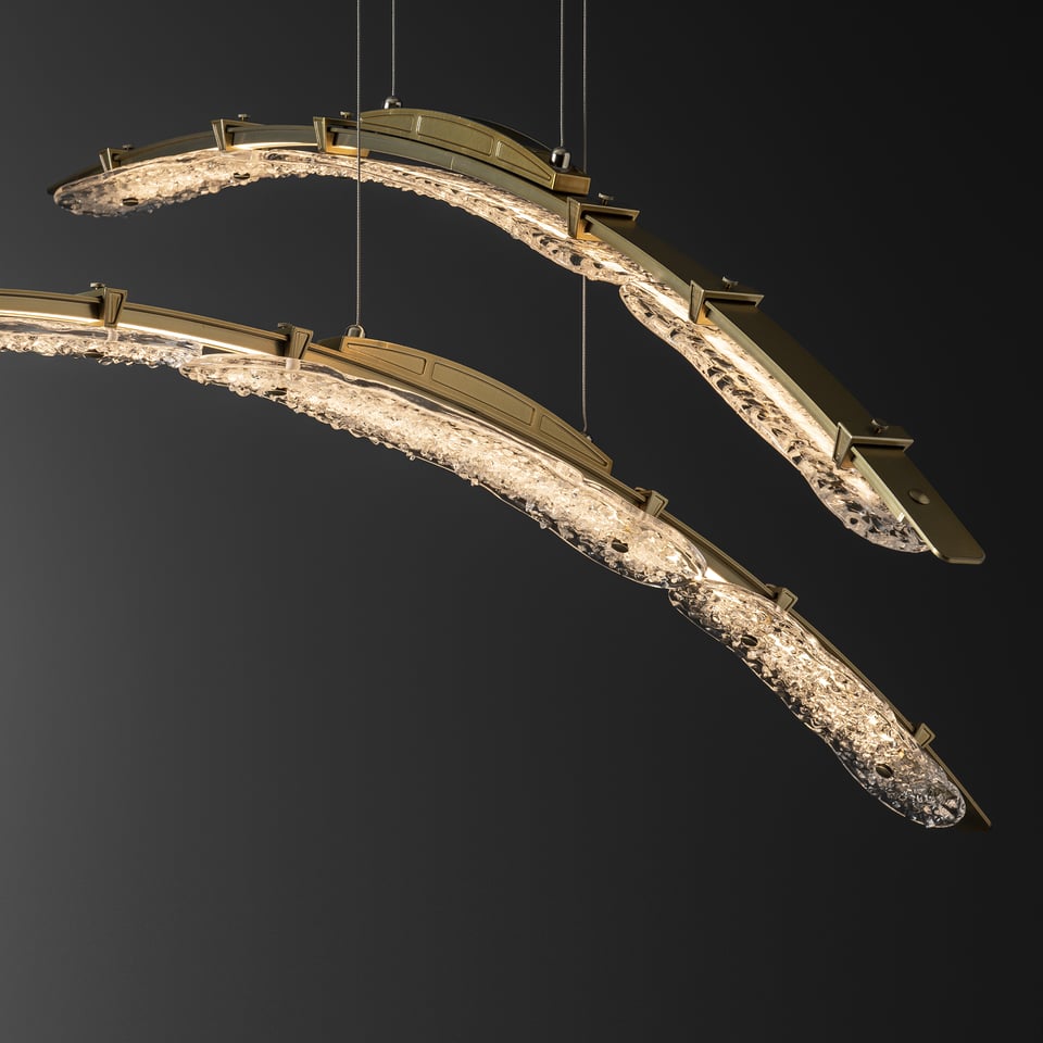 Glissade Double Large LED Pendant by Hubbardton Forge - Dimmable, Energy-Efficient, USA-Made