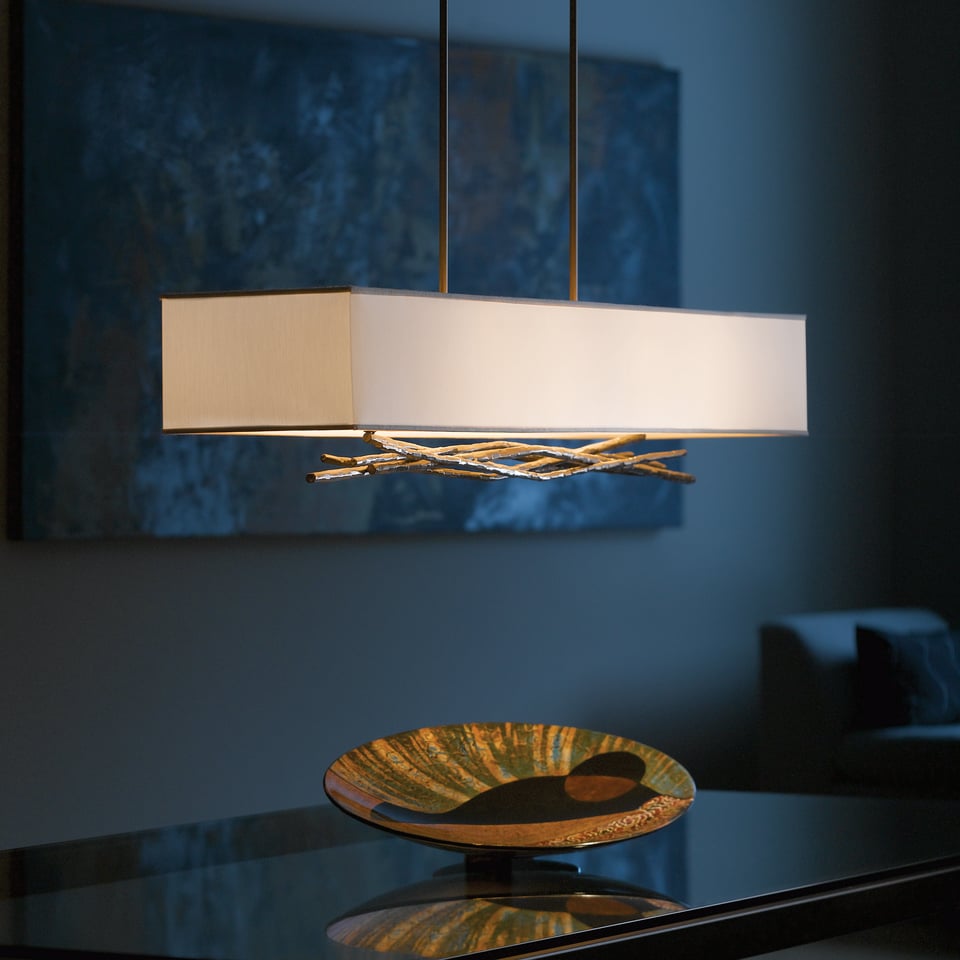 Hubbardton Forge Brindille Pendant Light with Customizable Height & Nature-Inspired Design