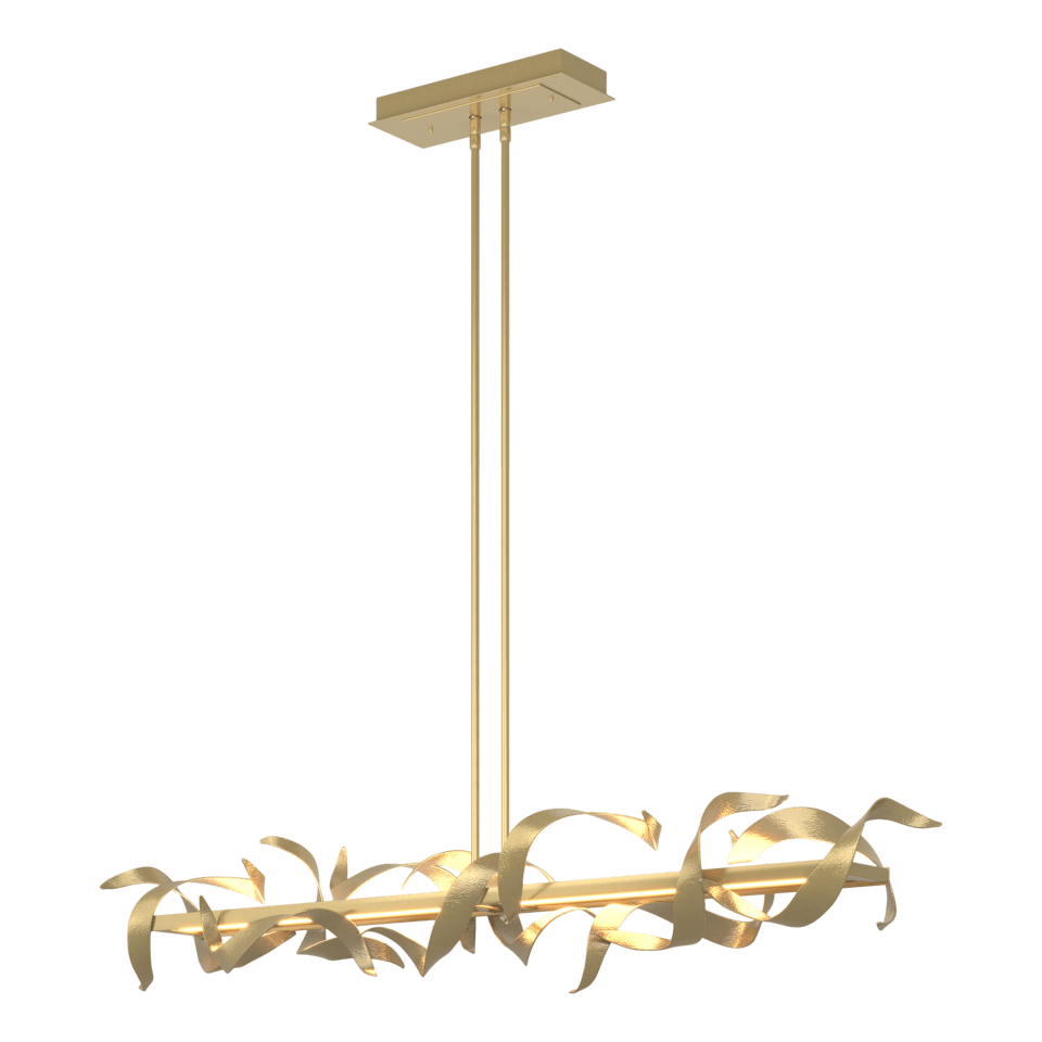 Folio Large LED Pendant 63.4" Wide by Hubbardton Forge - Hand-Forged Steel, 2000 Lumens, 3000K Warm Light