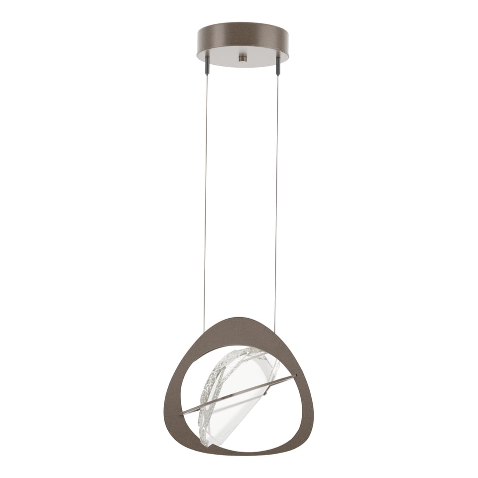 Venn Pendant Light by Hubbardton Forge, Dimmable, Adjustable Height 20"-100", Clear Glass Shade