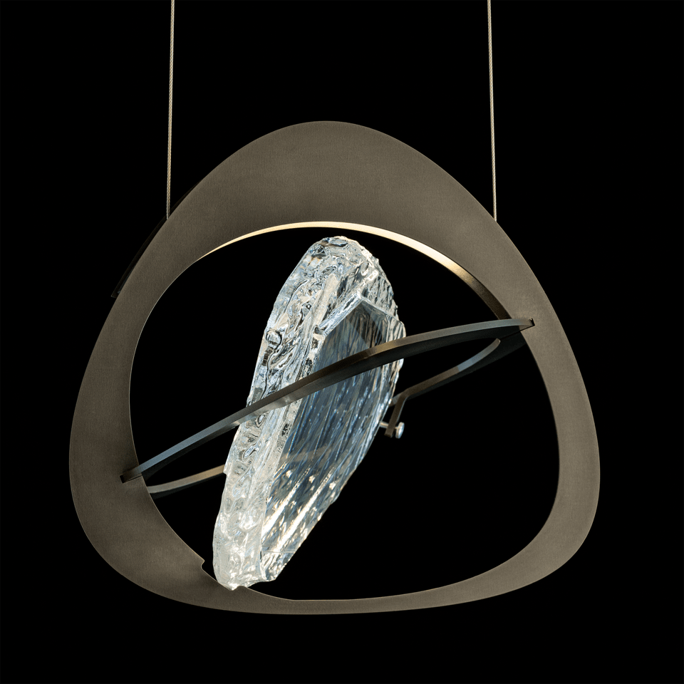 Venn Pendant Light by Hubbardton Forge, Dimmable, Adjustable Height 20"-100", Clear Glass Shade